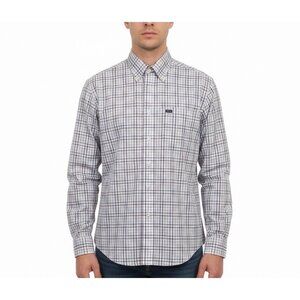 Faconnable Mens Multi-Color Cotton Plaid Button-Up Shirt Size M